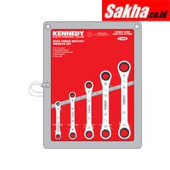 Kennedy-Pro KEN5829740K 5PC 1/4 INCH-7/8 INCH STRAIGHT RATCHET RING SPANNER SET