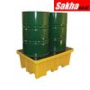 Solent SOL7410092A Spill Control 2-Drum Spill Pallet with 4-Way Entry