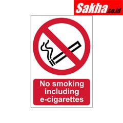Sitesafe SSF9649069K No Smoking Including E-Cigarettes Rigid PVC Sign - 148 x 210mm