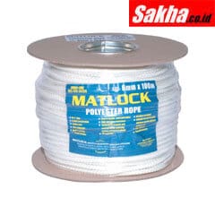 Matlock MTL9785620K No.4 6mm 8PLT POLYESTER WHITE SASH CORD 100M REEL