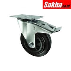 Atlas ATL9450888K Workholders BRAKED SWIVEL PLATE 100mm RUBBER TYRE; POLY CENTRE