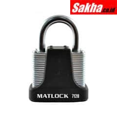 Matlock MTL9507120K Strong Black Steel Key Padlock - 40mm