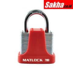 Matlock MTL9507180K Strong Red Steel Keyed Alike Padlock - 40mm