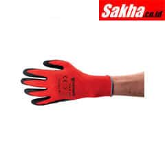 Tuffsafe TFF9614821C Palm-side Coated Red Black Gloves - Size 8 - Pack of 5
