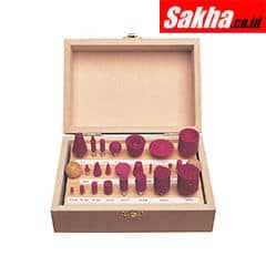 Kennedy KEN2503240K 24 Piece - Assorted Aluminium Oxide Mounted Point Sets Supplied In Fitted Wooden Bench Case