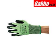 Tuffsafe TFF9614840B Foam Nitrile Cut 5 Green Black Cut Resistant Gloves - Size 7