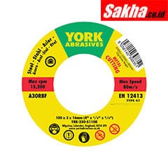 York YRK2305110K 100x3x16mm, A30-R BF type 41 Reinforced Cutting disc