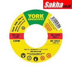 York YRK2305210K 125x3x22 23mm C24TBF Stone Cutting Disc Type 41 - Pack of 10