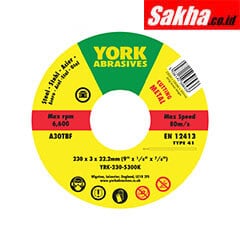 York YRK2305300K 230x3x22mm A30-T BF type 41 Reinforced Cutting disc