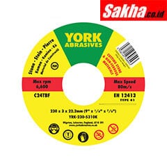 York YRK2305310K 230x3x22 23mm C24TBF Stone Cutting Disc Type 41