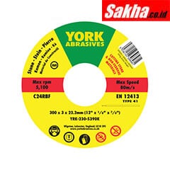 York YRK2305390K 300x3x22 23mm C24RBF Stone Cutting Disc Type 41