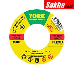 York YRK2300650K 100x3x16mm A30TBF DPC Reinforced Cutting Discs - Type42 - Pack of 10