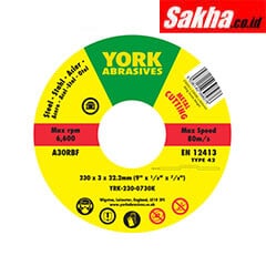 York YRK2300730K 230x3x22 23mm A30RBFDPC Reinforced Cutting Discs - Type42