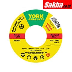 Distributor YRK2300310K York 115x6x22 23mm A30RBF DPC Grinding Disc Type 27 - Pack of 5, Jual YRK2300310K York 115x6x22 23mm A30RBF DPC Grinding Disc Type 27 - Pack of 5, Agen YRK2300310K York, Supplier YRK2300310K York