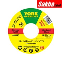 York YRK2300400K 180x5x22 23mm A30RBF DPC Grinding Disc Type 27