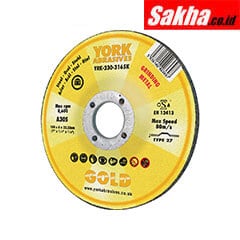 York YRK2300165K Abrasives Gold 100 x 6x 16mm A 30 S Grinding Discs - Type 27 Depressed Centre (DPC)