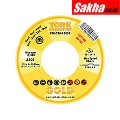 York YRK2301085K Abrasives Gold 115 x 3 x 22 23mm A30S Cutting disc - Type 42 Depressed Centre