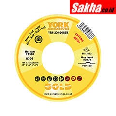 York YRK2302085K Abrasives Gold 125 x 3 x 22 23mm A30S Cutting disc - Type 42 Depressed Centre