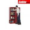Justrite Sure-Grip® EX Slimline Flammable Safety Cabinet 22 Gallon, 1 Manual Close Doors, Red