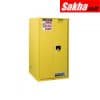 Justrite Sure-Grip® EX Flammable Safety Cabinet 60 Gallon, 1 Bi-Fold Self-Close Door, Yellow