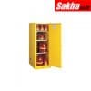 Justrite Sure-Grip® EX Deep Slimline Flammable Safety Cabinet 54 Gallon, 1 Manual Close Door, Yellow