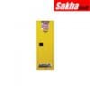 Justrite Sure-Grip® EX Slimline Flammable Safety Cabinet 22 Gallon, 1 Self-Close Doors, Yellow