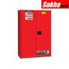 Justrite Sure-Grip® EX Flammable Safety Cabinet 45 Gallon, 1 Bi-Fold Self-Close Door, Red