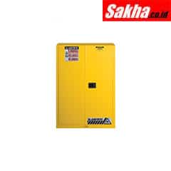 Justrite Sure-Grip® EX Flammable Safety Cabinet 45 Gallon, 2 Manual-Close Doors, Yellow