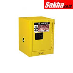 Justrite Sure-Grip® EX Countertop Flammable Safety Cabinet 4 Gallon, 1 Manual Close Door, Yellow
