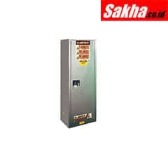 Justrite Sure-Grip® EX Slimline Flammable Safety Cabinet 22 Gallon, 1 Manual Close Doors, Gray