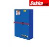 Justrite High Security Corrosives Acid Safety Cabinet W Steel Bar Cap. 45 Gals, 2 Shlvs, 2 S C Doors, Blue