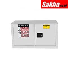 Justrite Sure-Grip® EX Piggyback Flammable Safety Cabinet 17 Gallon, 2 Self-Close Doors, White