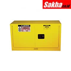 Justrite Sure-Grip® EX Piggyback Flammable Safety Cabinet 17 Gallon, 2 Self-Close Doors, Yellow