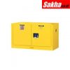 Justrite Sure-Grip® EX Wall Mount Flammable Safety Cabinet 17 Gallon, 2 Manual Close Doors, Yellow
