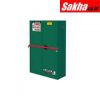 Justrite High Security Pesticides Safety Cabinet With Steel Bar 45 Gallon, 2 Manual Close Doors, Green