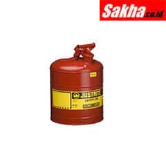 Justrite Type I Steel Safety Can For Flammables 5 Gallon, Red