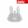 Justrite Adapter For Carboy Cap, 53mm, With Two 5 16 Molded-In Hose Barbs And Vent