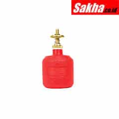 Justrite Dispensing Can, Nonmetallic, With Brass Dispenser Valves, 8 Ounce, Polyethylene, Red