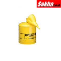 Justrite Type I Steel Safety Can For Diesel With Funnel, 5 Gallon, Yellow