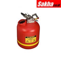 Justrite Safety Can For Liquid Disposal 5 Gallon, Polyethylene, RedJustrite Safety Can For Liquid Disposal 5 Gallon, Polyethylene, Red