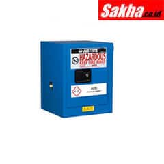 Justrite ChemCor® Countertop Hazardous Material Safety Cabinet 4 Gallon, 1 Self-Close Door, Royal Blue