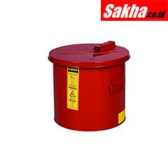 Justrite Dip Tank For Cleaning Parts, 3.5 Gallon, Manual Cover With Fusible Liink, Steel, Red