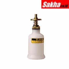 Justrite Dispensing Can, Nonmetallic, With Brass Dispenser Valves, 4 Ounce, Translucent Polyethylene, White