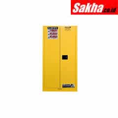 Justrite Sure-Grip® EX Vertical Drum Safety Cabinet And Drum Support 55 Gallon, 2 Manual Close Doors, Yellow