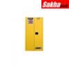 Justrite Sure-Grip® EX Vertical Drum Safety Cabinet And Drum Support 55 Gallon, 2 Self-Close Doors, Yellow