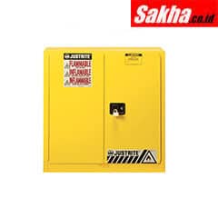 Justrite Sure-Grip® EX Combustibles Safety Cabinet For Paint And Ink 40 Gallon, 2 Manual Close Door, Yellow