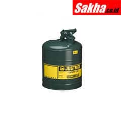 Justrite Type I Steel Safety Can For Oil 5 Gallon, Green