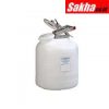 Justrite Safety Container For Corrosives Acids Wide-Mouth, 5 Gallon, Polyethylene, White