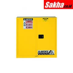 Justrite Sure-Grip® EX Combustibles Safety Cabinet For Paint And Ink 40 Gallon, 2 Self-Close Doors, Yellow