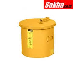 Justrite Dip Tank For Cleaning Parts, 5 Gallon, Manual Cover With Fusible Link, Steel, Yellow